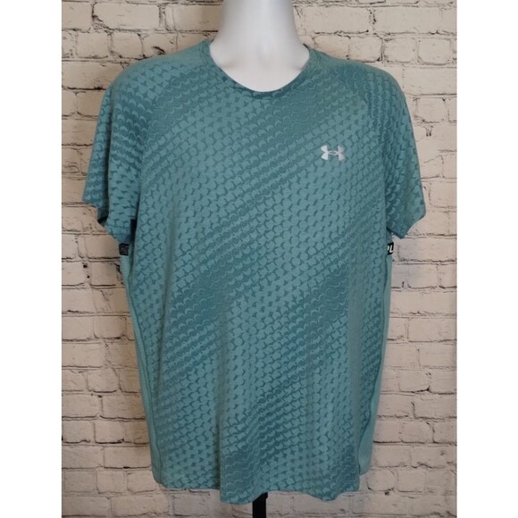 UNDER ARMOUR Men's "The Streaker Tee" Running Shirt Aqua Size Large - Picture 1 of 6